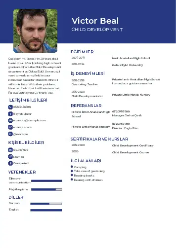 Çocuk Gelişimi resume example